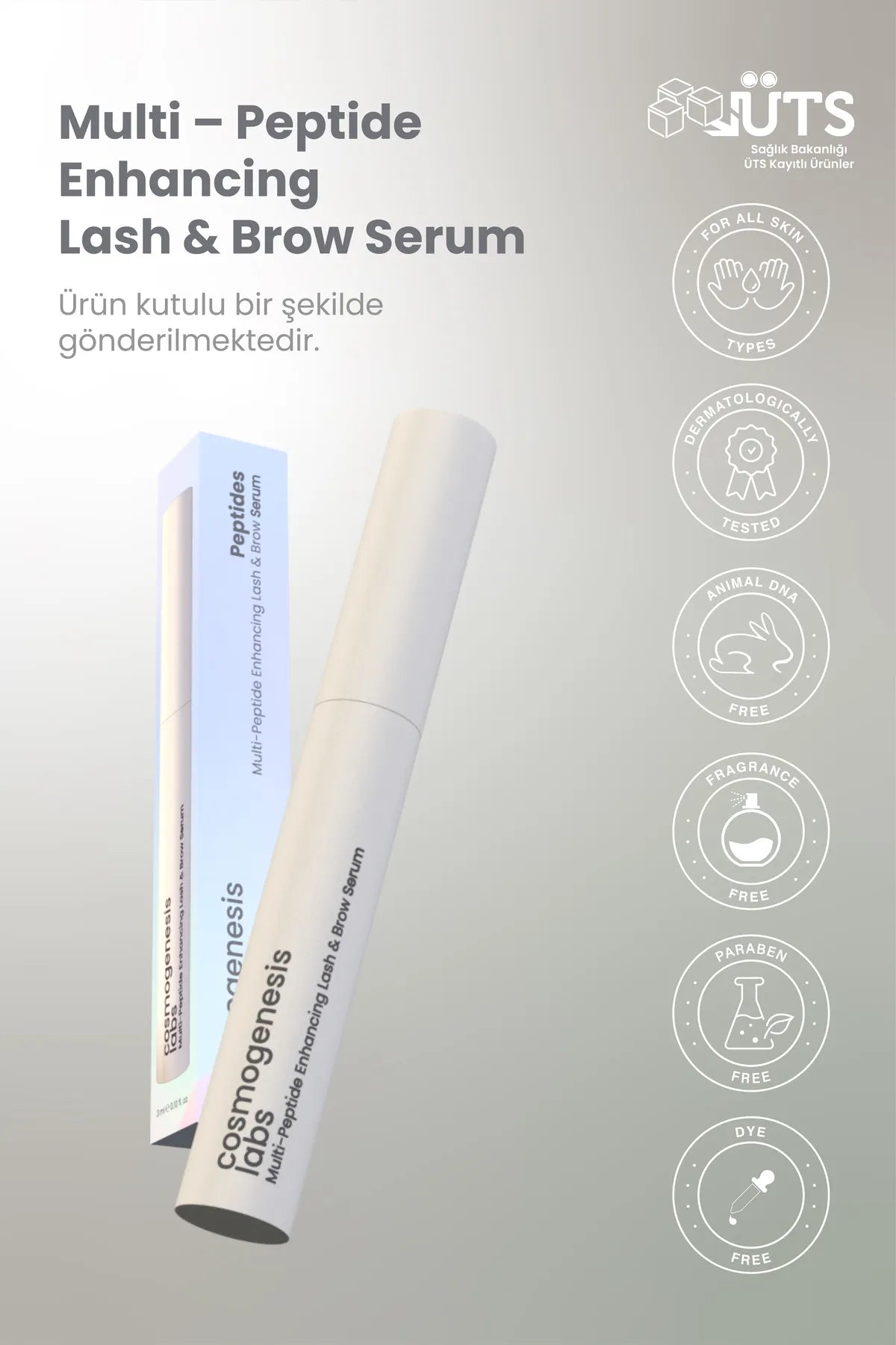 Cosmogenesis Labs Kaş Kirpik Güçlendirici Serum Su BazlıVegan (%1 BİOTİN- %1 PEPTİT)