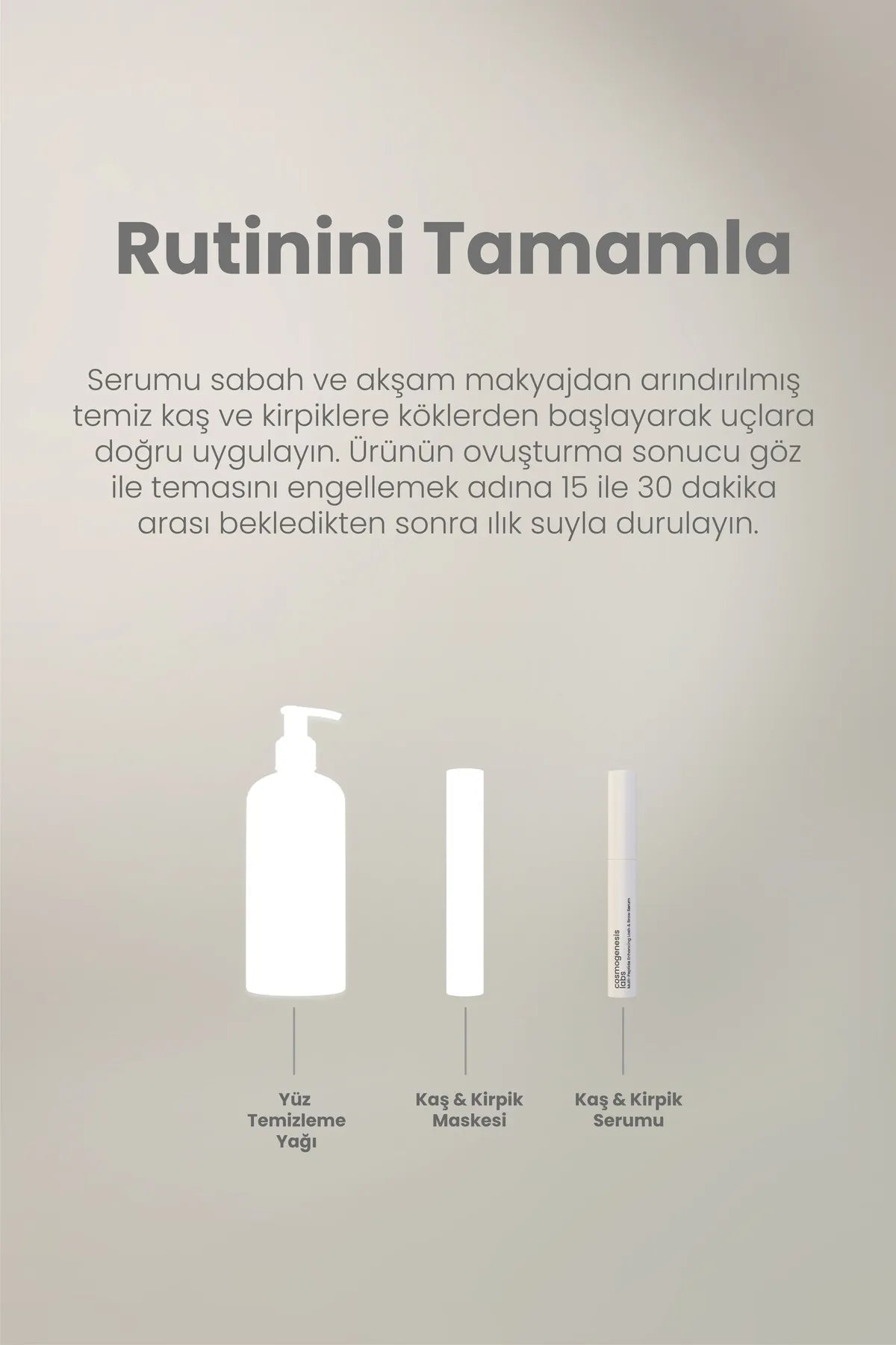Cosmogenesis Labs Kaş Kirpik Güçlendirici Serum Su BazlıVegan (%1 BİOTİN- %1 PEPTİT)