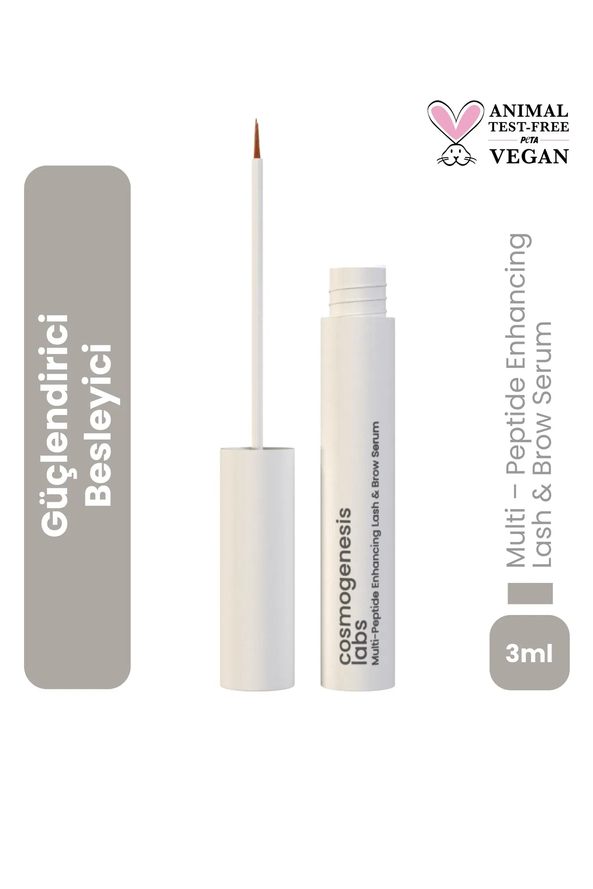 Cosmogenesis Labs Kaş Kirpik Güçlendirici Serum Su BazlıVegan (%1 BİOTİN- %1 PEPTİT)